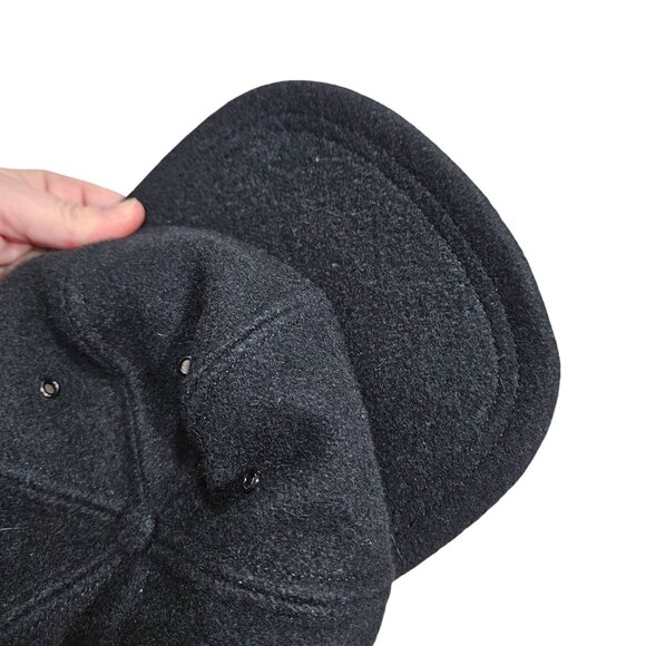 Vintage J. Crew Black Wool Baseball Cap Size M Made In‎ USA Unisex Classic Soft - Picture 16 of 16